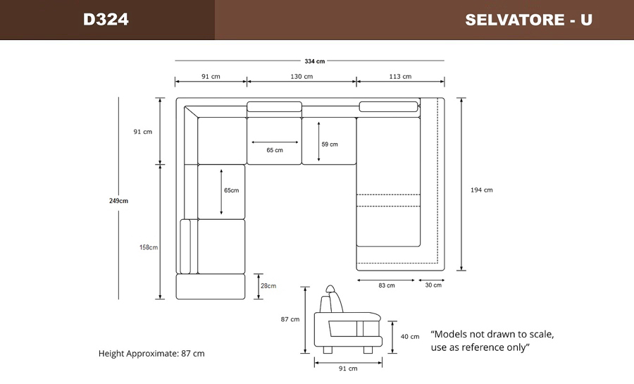 Selvatore -U- Leather Lounge Set